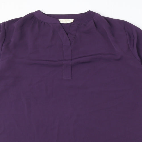 Jasminah Womens Purple Polyester T-Shirt Dress Size S V-Neck Pullover - Size S-M