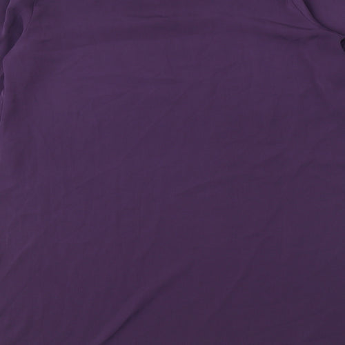 Jasminah Womens Purple Polyester T-Shirt Dress Size S V-Neck Pullover - Size S-M