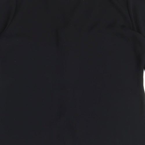 Your Sixth Sense Womens Black Polyester Basic Button-Up Size 12 V-Neck