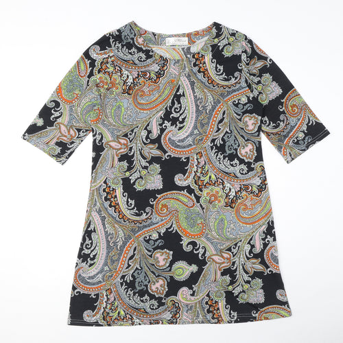 Vciuimi Womens Multicoloured Paisley Polyester T-Shirt Dress Size M Round Neck Pullover