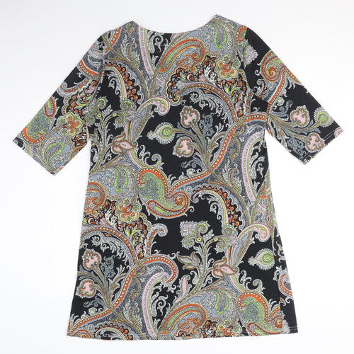 Vciuimi Womens Multicoloured Paisley Polyester T-Shirt Dress Size M Round Neck Pullover