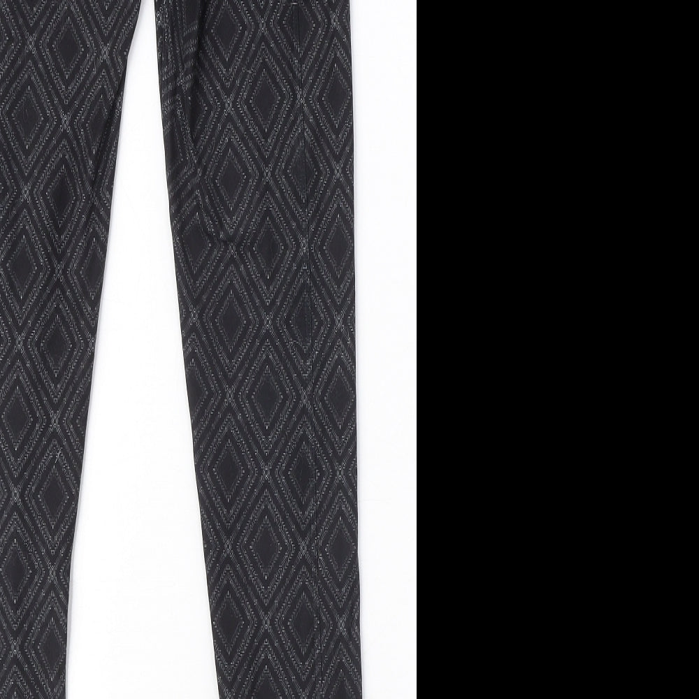 WOLVEN Womens Black Geometric Polyester Carrot Leggings Size S L29 in - Pockets