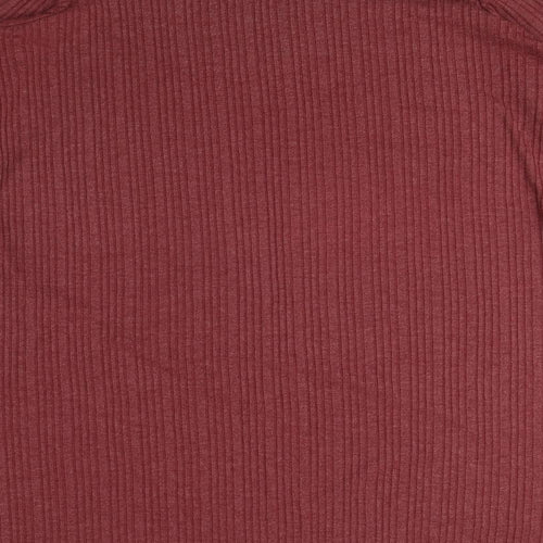 Marks and Spencer Womens Red Polyester A-Line Size 18 Round Neck Pullover - Ribbed, Pockets