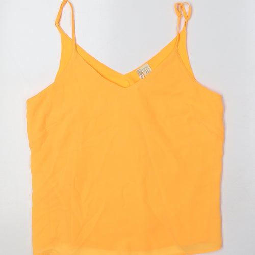Japna Womens Orange Polyester Camisole Blouse Size 10 V-Neck