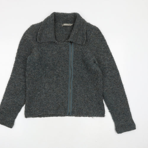 Sandwich Womens Green Collared Wool Full Zip Jumper Size XL
