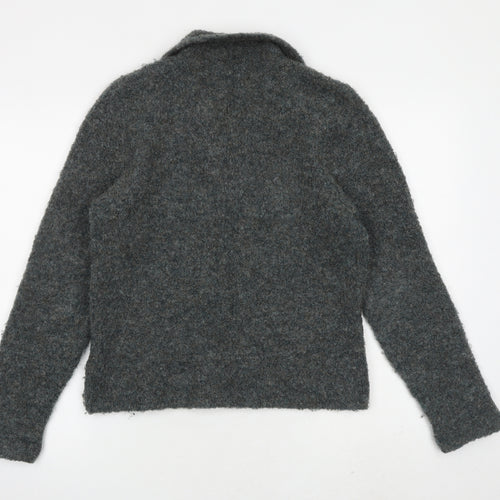 Sandwich Womens Green Collared Wool Full Zip Jumper Size XL