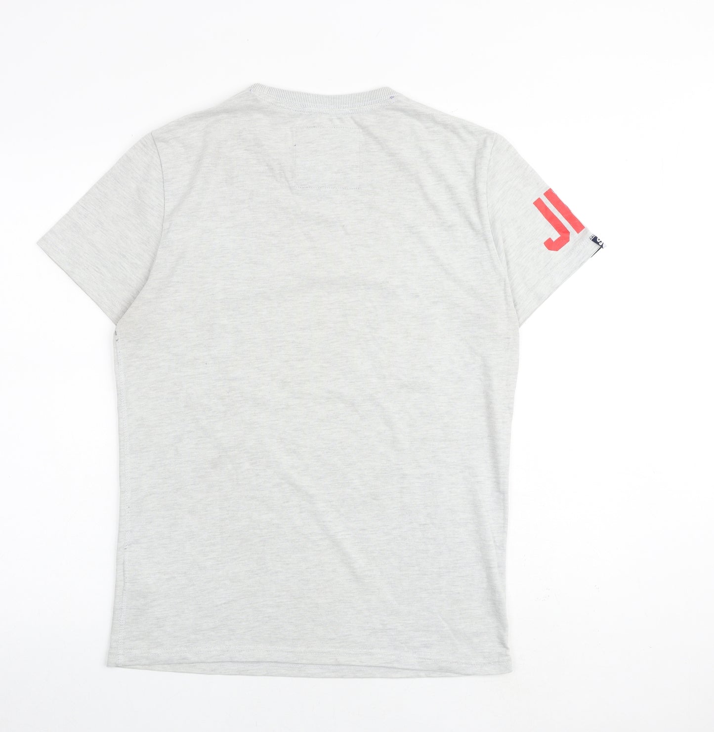 Superdry Mens Grey Cotton T-Shirt Size M Round Neck