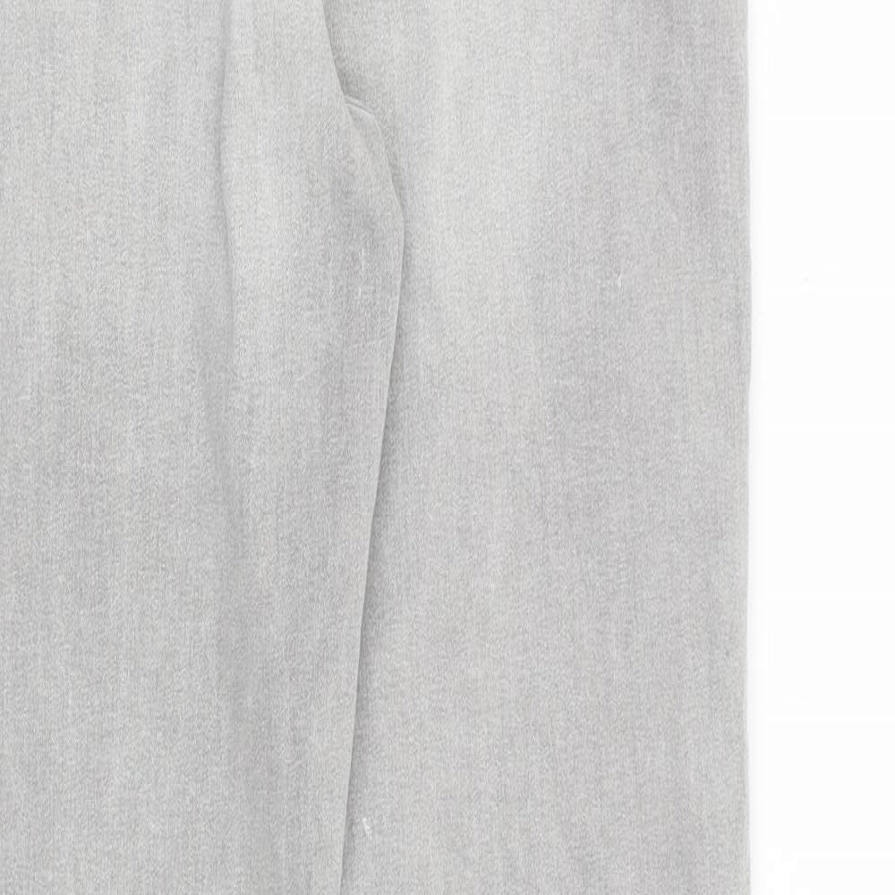 Marks and Spencer Womens Grey Cotton Straight Jeans Size 16 L30 in Regular Zip