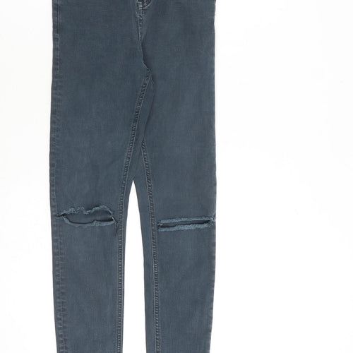 Topshop Womens Blue Cotton Straight Jeans Size 26 in L32 in Regular Zip