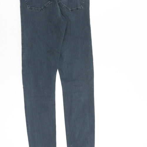 Topshop Womens Blue Cotton Straight Jeans Size 26 in L32 in Regular Zip
