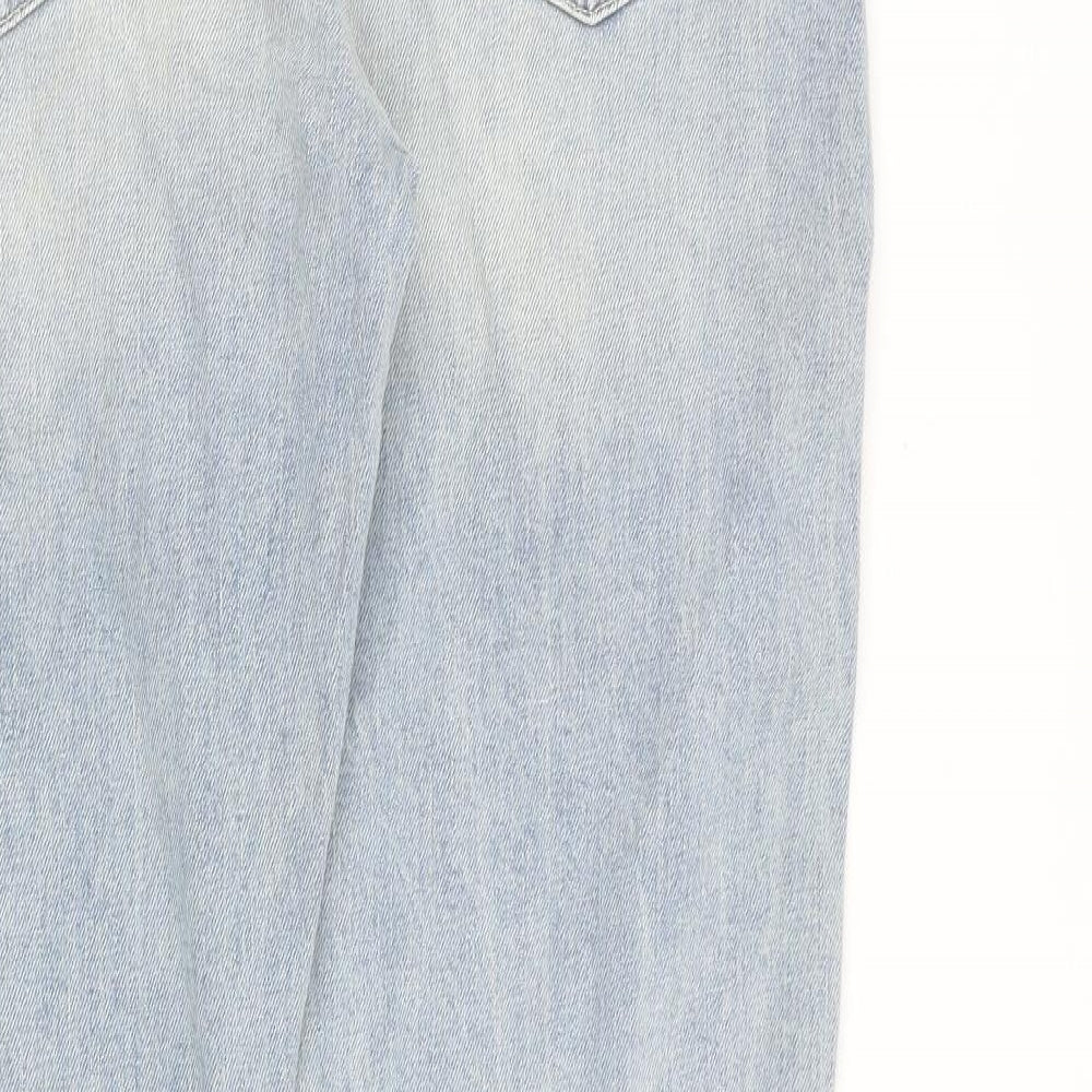 H&M Mens Blue Cotton Straight Jeans Size 36 in L32 in Regular Zip