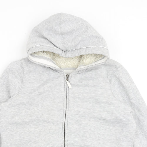 H&M Womens Grey Cotton Full Zip Hoodie Size XL Zip