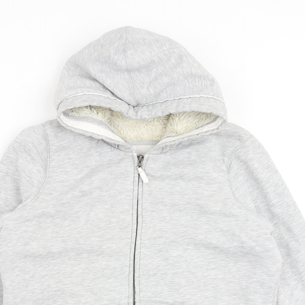 H&M Womens Grey Cotton Full Zip Hoodie Size XL Zip