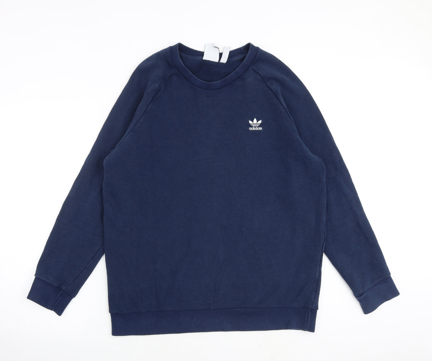 adidas Mens Blue Cotton Pullover Sweatshirt Size L