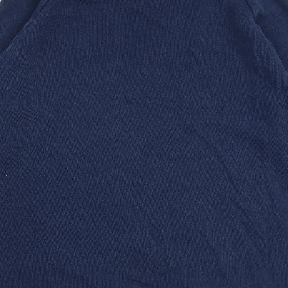 adidas Mens Blue Cotton Pullover Sweatshirt Size L