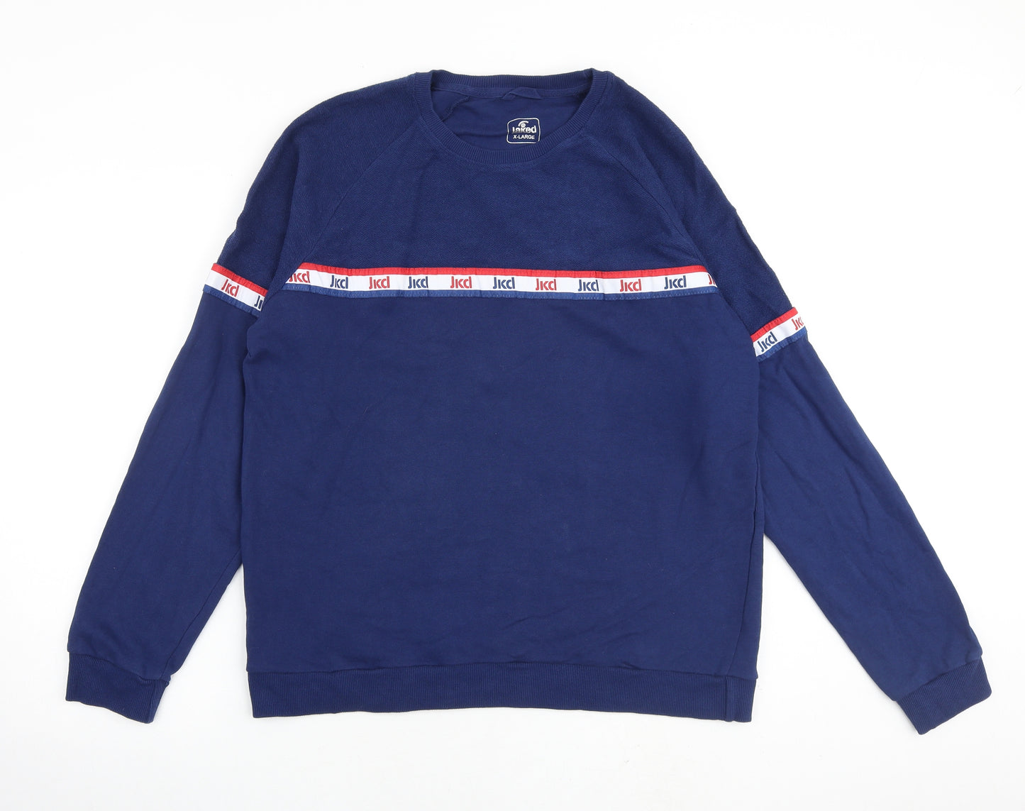 jkcl Mens Blue Cotton Pullover Sweatshirt Size XL