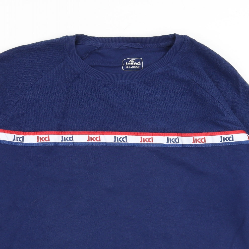 jkcl Mens Blue Cotton Pullover Sweatshirt Size XL
