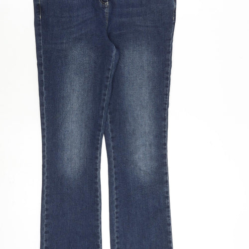 Dickins & Jones Womens Blue Cotton Straight Jeans Size 12 L32 in Regular Zip