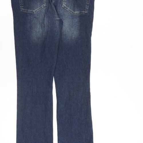 Dickins & Jones Womens Blue Cotton Straight Jeans Size 12 L32 in Regular Zip