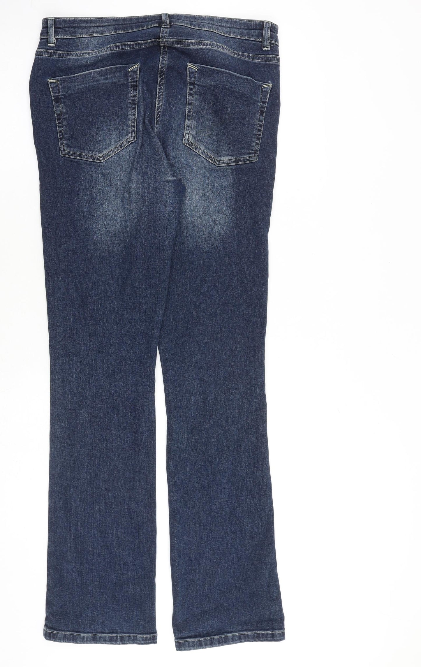 Dickins & Jones Womens Blue Cotton Straight Jeans Size 12 L32 in Regular Zip
