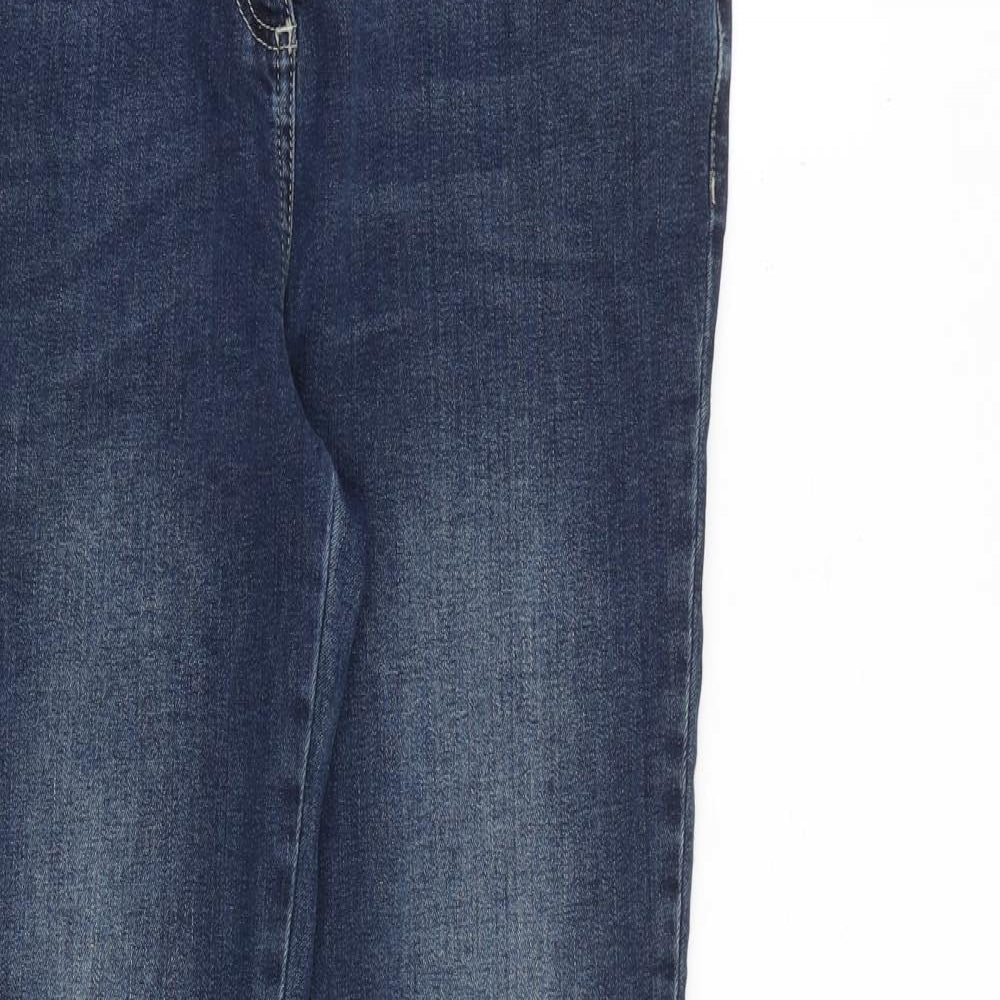 Dickins & Jones Womens Blue Cotton Straight Jeans Size 12 L32 in Regular Zip