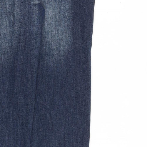 Dickins & Jones Womens Blue Cotton Straight Jeans Size 12 L32 in Regular Zip
