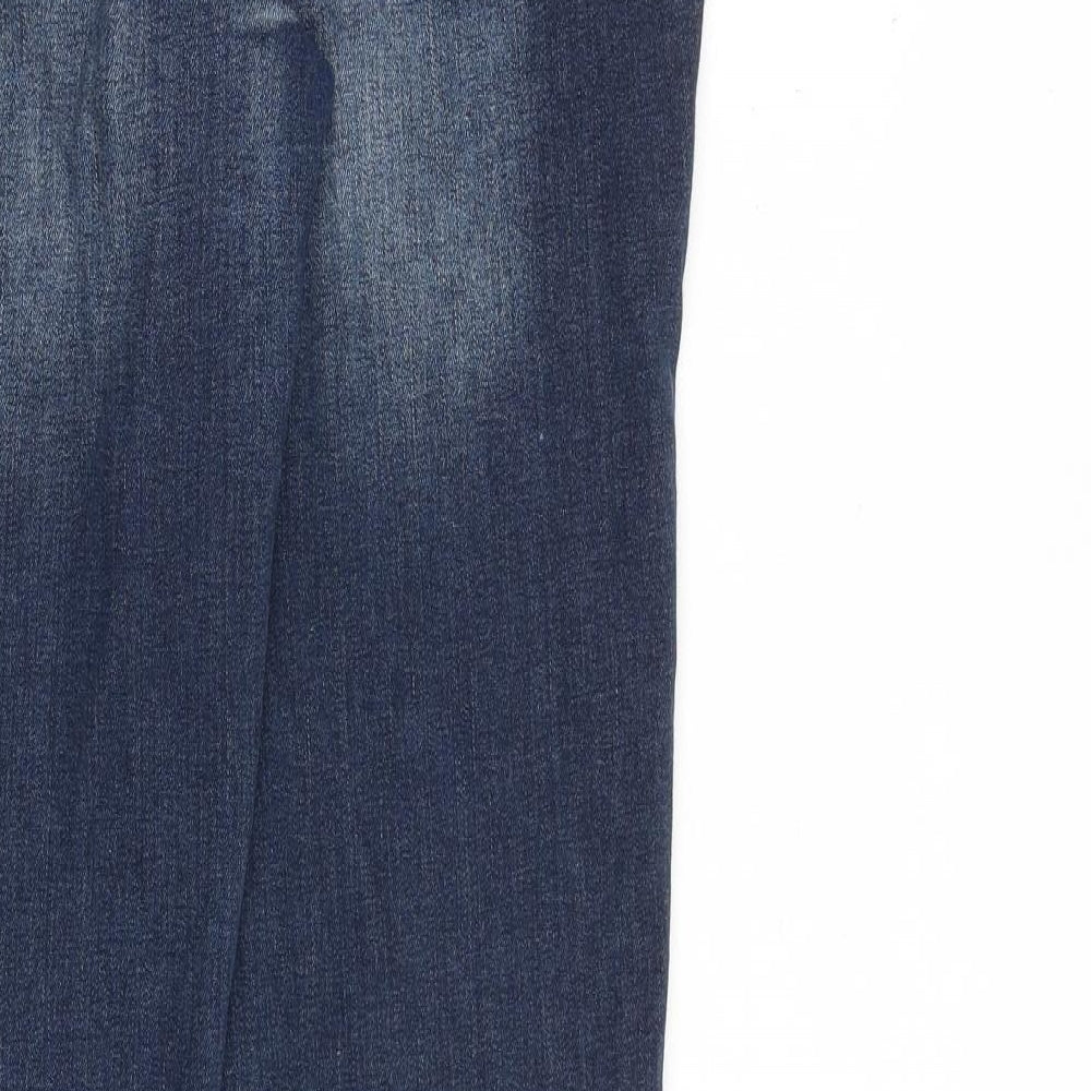 Dickins & Jones Womens Blue Cotton Straight Jeans Size 12 L32 in Regular Zip