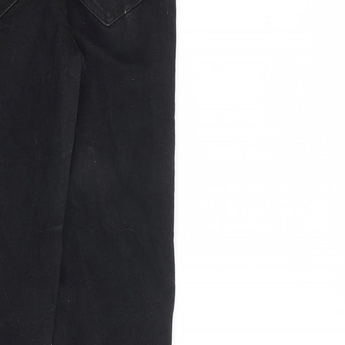 Zara Womens Black Cotton Straight Jeans Size 8 L28 in Regular Zip