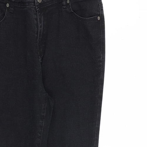 Denim & Co. Womens Black Cotton Skinny Jeans Size 14 L26 in Regular Zip