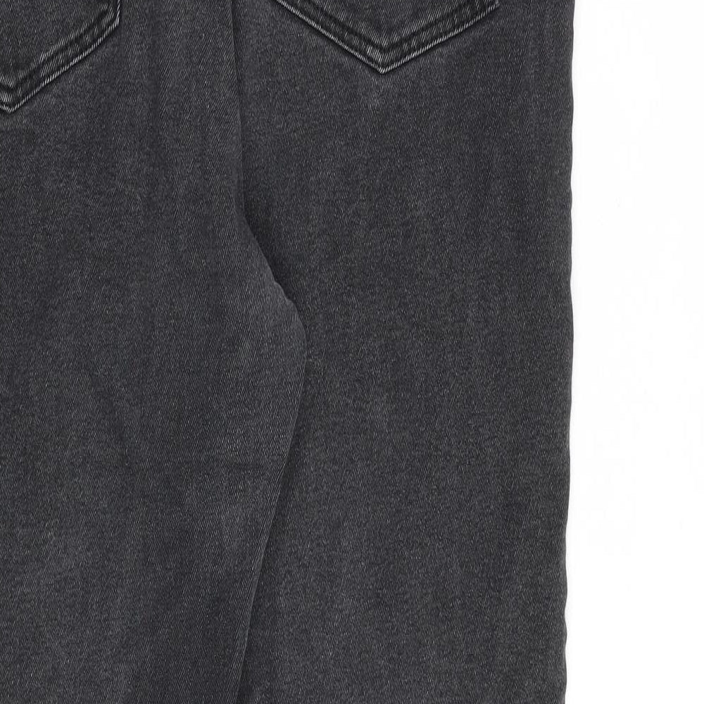 Pull&Bear Womens Grey Cotton Mom Jeans Size 18 L27 in Regular Zip