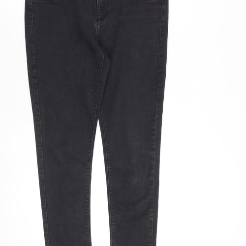 Oasis Womens Grey Cotton Skinny Jeans Size 16 L30 in Regular Zip