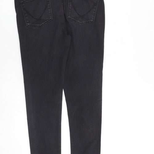 Oasis Womens Grey Cotton Skinny Jeans Size 16 L30 in Regular Zip