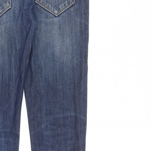 Topman Mens Blue Cotton Skinny Jeans Size 32 in L30 in Regular Zip