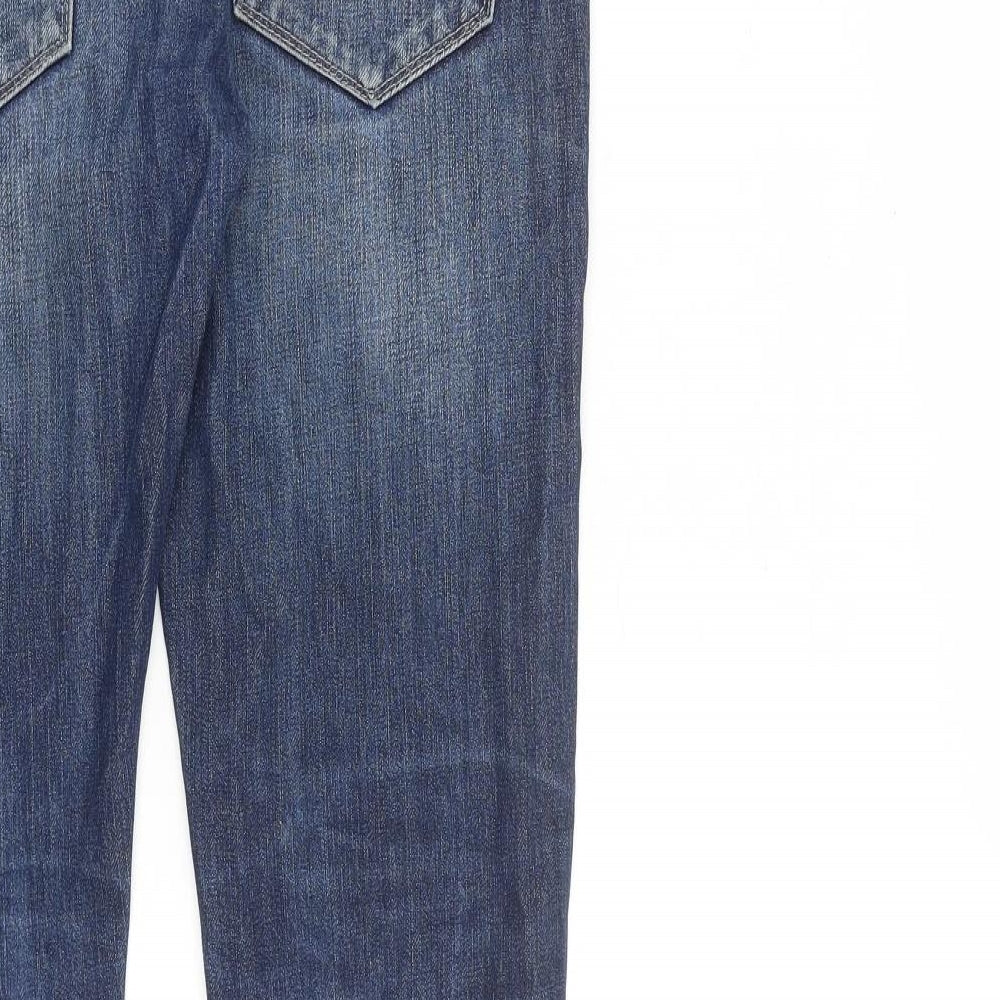 Topman Mens Blue Cotton Skinny Jeans Size 32 in L30 in Regular Zip