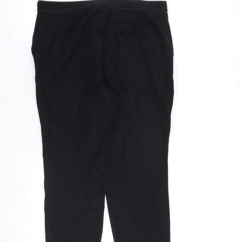 Marks and Spencer Womens Black Viscose Carrot Trousers Size 14 L24 in Regular Zip