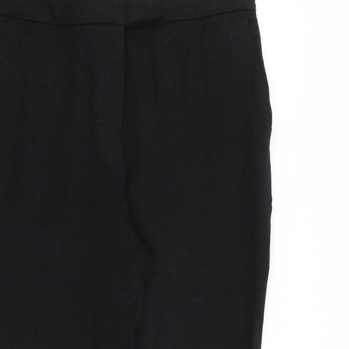 Marks and Spencer Womens Black Viscose Carrot Trousers Size 14 L24 in Regular Zip