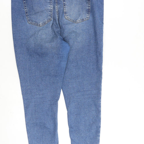 Topshop Womens Blue Cotton Skinny Jeans Size 36 in L30 in Regular Zip