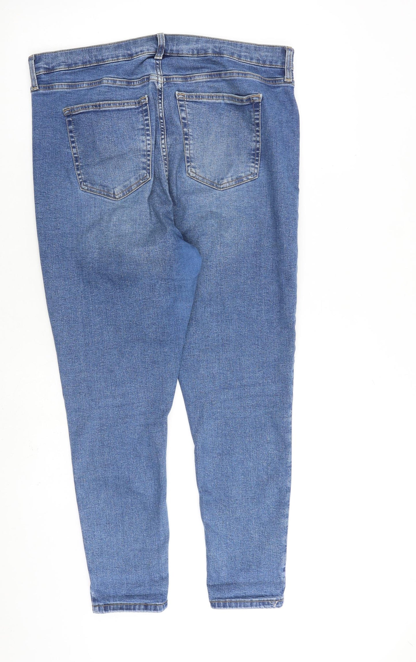 Topshop Womens Blue Cotton Skinny Jeans Size 36 in L30 in Regular Zip