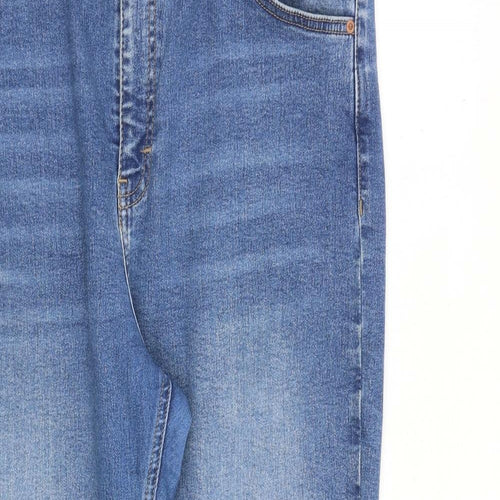 Topshop Womens Blue Cotton Skinny Jeans Size 36 in L30 in Regular Zip