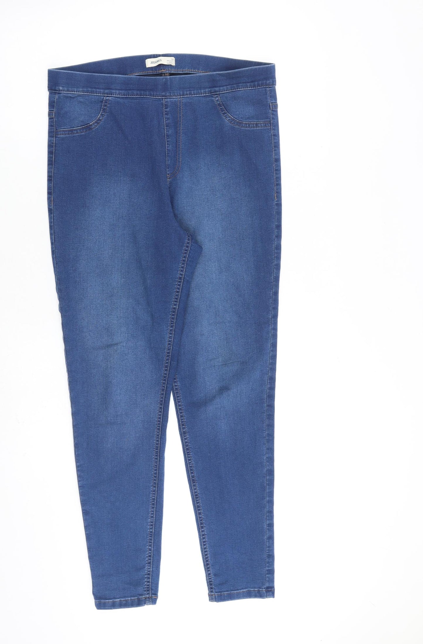 Marks and Spencer Womens Blue Cotton Jegging Jeans Size 14 L28 in Regular