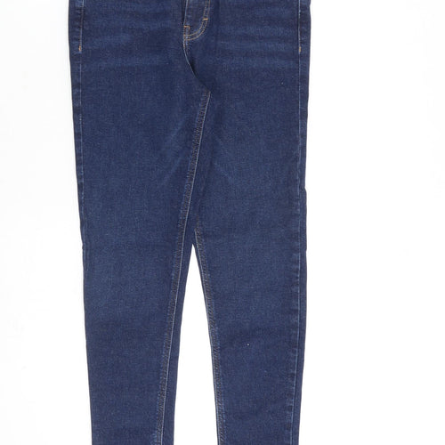 Topshop Womens Blue Cotton Skinny Jeans Size 28 in L30 in Regular Zip