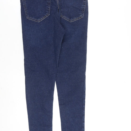 Topshop Womens Blue Cotton Skinny Jeans Size 28 in L30 in Regular Zip