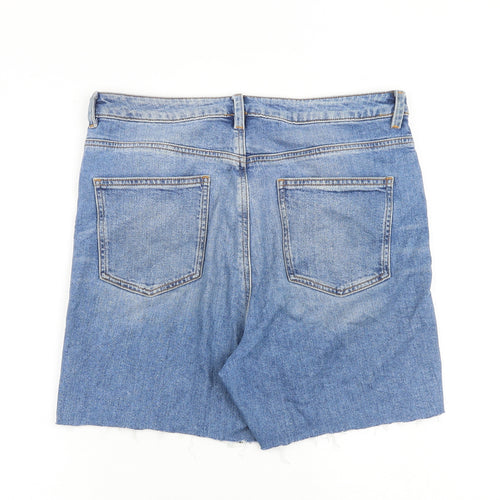 ASOS Womens Blue Cotton Cut-Off Shorts Size 32 in L4 in Regular Zip