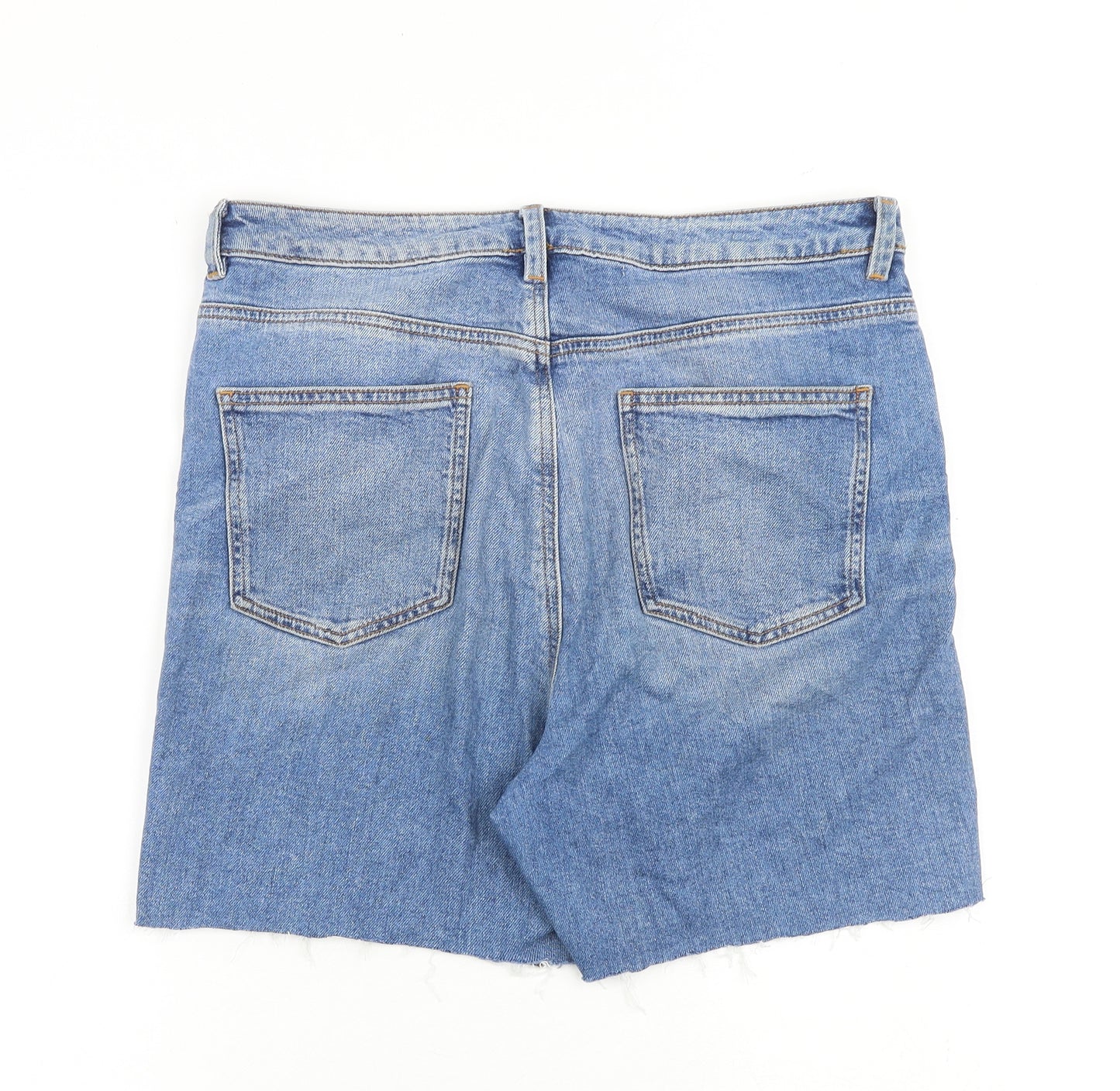 ASOS Womens Blue Cotton Cut-Off Shorts Size 32 in L4 in Regular Zip
