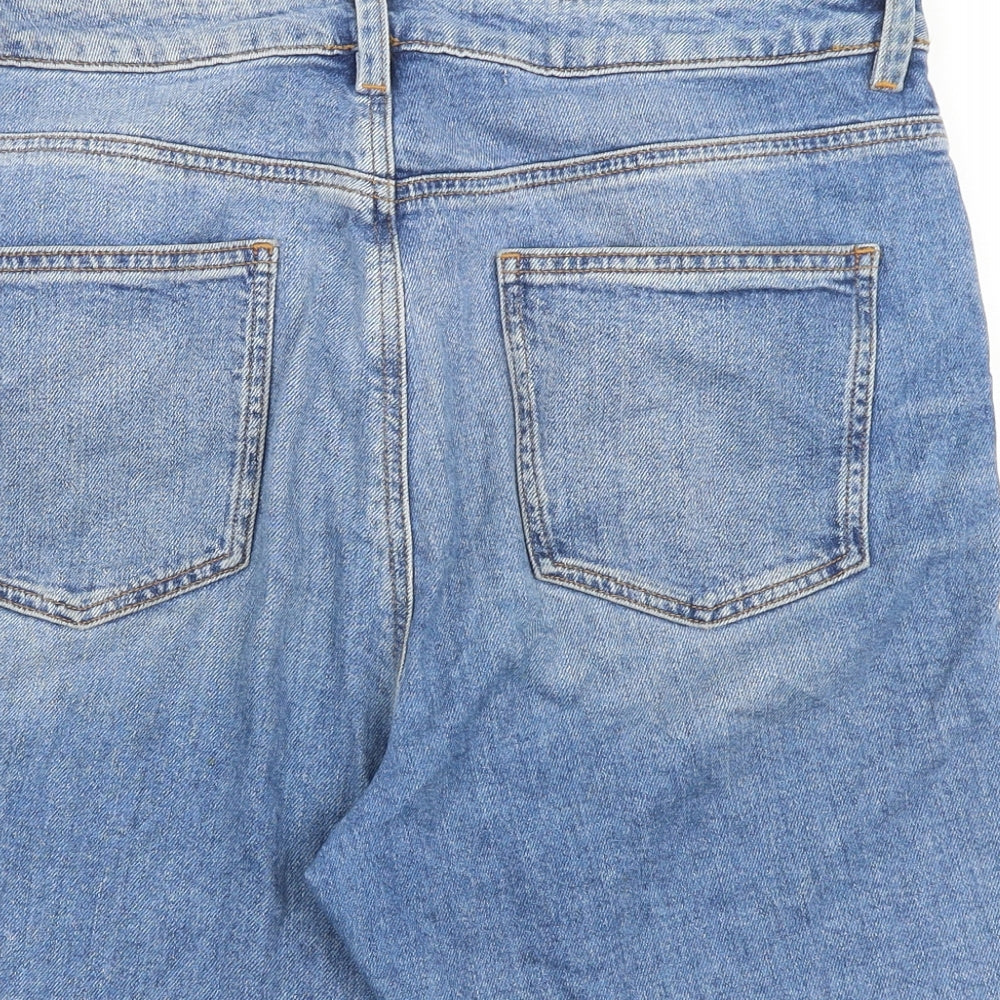 ASOS Womens Blue Cotton Cut-Off Shorts Size 32 in L4 in Regular Zip
