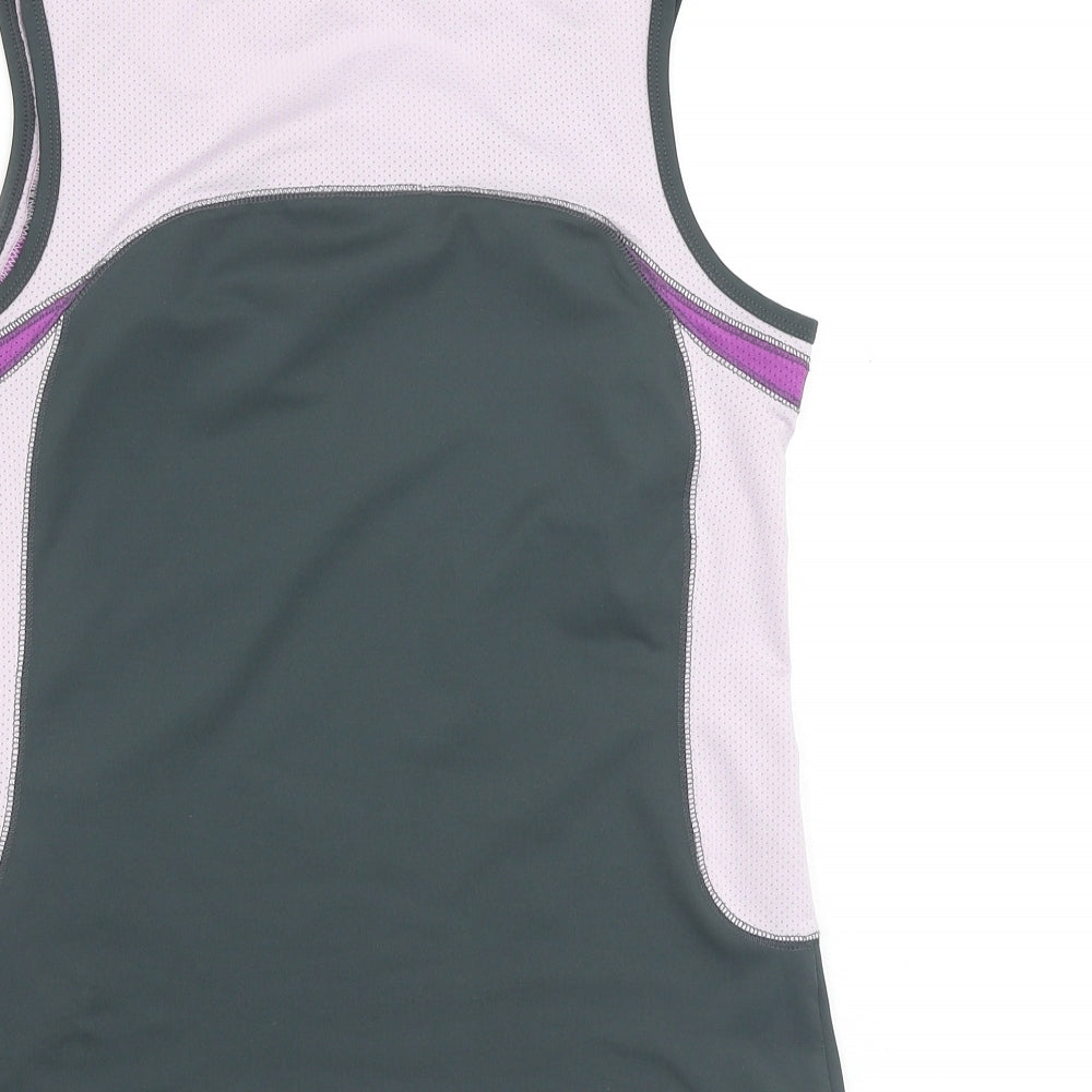 Marks and Spencer Womens Grey Polyester Basic Tank Size 14 Round Neck Pullover