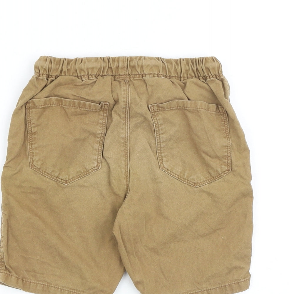 NEXT Boys Brown Cotton Bermuda Shorts Size 5-6 Years Regular Drawstring
