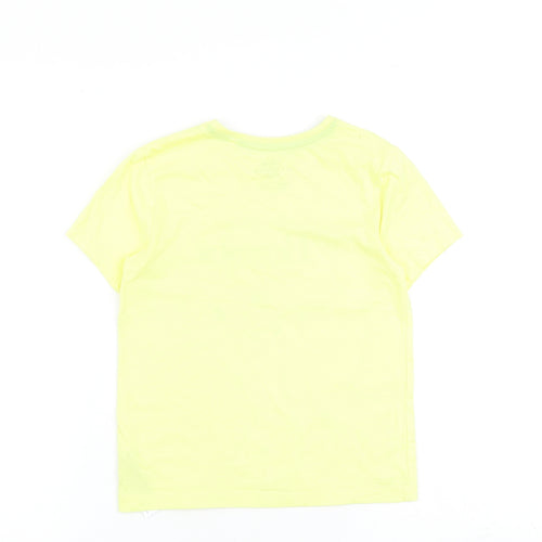 Bambi Girls Yellow Cotton Basic T-Shirt Size 7-8 Years Round Neck Pullover