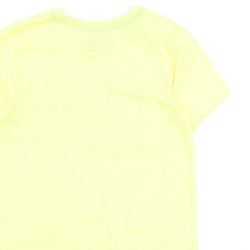 Bambi Girls Yellow Cotton Basic T-Shirt Size 7-8 Years Round Neck Pullover