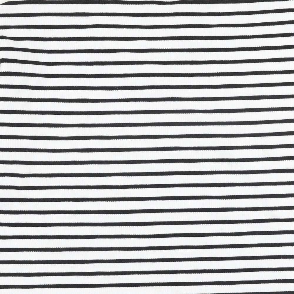 Marks and Spencer Womens White Striped Cotton Pullover Sweatshirt Size M Pullover